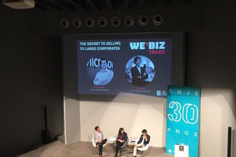 ANJE - Facebook: Como vender produtos, serviços e negócios às corporates? Jason Nadal (Microsoft) e Rui Paiva (WeDo Technologies) explicam no primeiro painel de reflexão da WE'BIZ Talk.