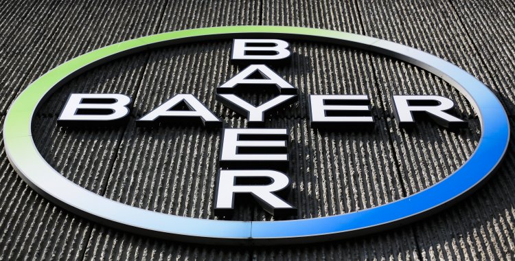 Markus Schreiber: The Bayer AG corporate logo is displayed on a building of the German drug and chemicals company in Berlin, Germany, Monday, May 23, 2016. German drug and chemicals company Bayer AG announced Monday, May 23, 2016 that it has made a US$ 62 billion offer to 